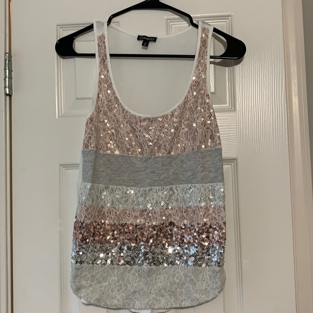 Express women’s sequin tank top